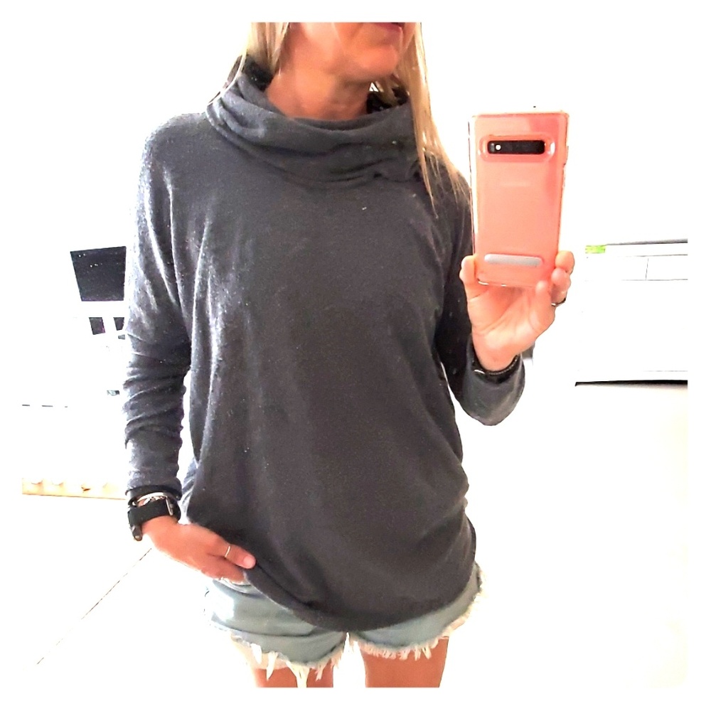 Cozy pullover with loose turtleneck